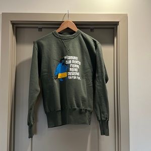 Samurai denim crew neck sweatshirt